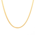Minimalist gold plated stainless steel snake chain necklace with flat scale texture - 3mm Blade Snake Chain