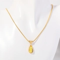 18K vergulde titanium slangenketting met gele druppelvormige edelsteen hanger - Augustus