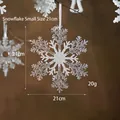 Ornamento natalizio a fiocco di neve in acrilico trasparente da 21cm per albero di Natale - Piccolo 21cm 3 Pz