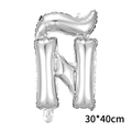 Palloncino in alluminio argento da 16 pollici a forma di N per feste e compleanni - Lettera Spagnola Ñ / Argento