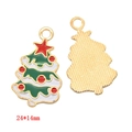 DIY Christmas tree enamel charm in red and green for jewelry making, size 24x14mm - Christmas Tree B (A3-092)
