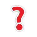 Funny emoji hair clip featuring a red question mark design with white border acrylic finish - Red Question Mark (QT--CY129)