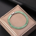 Elegant mint green zircon tennis bracelet with silver base on a champagne jewelry box - White Gold Tone Green (With Extension)