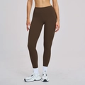 High-waisted push up yoga leggings in dark coffee brown with matte finish for fitness - S / Bottoms / Black Coffee