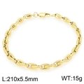 Bracelet chaîne en acier inoxydable doré avec fermoir nez de cochon, 210x5,5 mm - Or (KB206235-KFC)