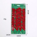 Set of 12 red velvet Christmas tree bow ornaments measuring 24x14cm for festive decoration - Velvet Carded / Red