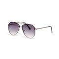 Lunettes aviateur modernes avec verres dégradés violets et monture en métal argent - Gris Dégradé