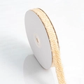 Natural jute burlap ribbon roll on white spool for rustic Christmas gift wrapping - 1cm Wide * 9m Long / Champagne