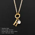 14K gold plated stainless steel letter H necklace with sparkling CZ pendant charm - Letter H