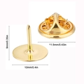 Golden butterfly clutch pin back and round flat base set with 9mm height dimensions - Iron Butterfly Clutch & Flat Head Pin Set (Gold)