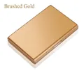 Slim brushed gold stainless steel RFID card holder wallet with a sleek metallic finish - 6 Card Slots / Gold