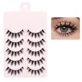 Five pairs of voluminous black false eyelashes for a natural daily makeup look - XDEM Cotton Thread Stem - 5 Pairs