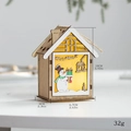 Leuchtendes Weihnachtshaus aus Holz mit Schneemann-Motiv und 10cm Höhenangabe - Großes Schneemann Leuchthaus