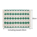 Rectangle woven cotton linen placemat in cream and green with tassels 30x50cm - 30x50cm / Green Rhombus Placemat