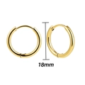 Classic 18mm 18K gold plated stainless steel hoop earrings with polished finish - 18mm / Gold