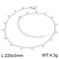 Bracelet de cheville en acier inoxydable argenté avec pendentifs boules pour femme - Argent (KJ4601-ZJZL)