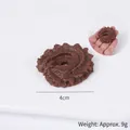 Realistic brown chocolate cookie keychain model 4cm resin swirl food pendant - Light Coffee C-Shape Spiral Cookie - No Ring
