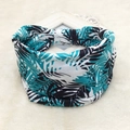 Bohemian tropical palm leaf print elastic headband in teal, black and white design - 87