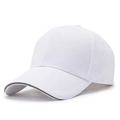 Classic white baseball cap with grey brim piping and minimalist cotton twill structure - Adjustable / White