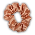 Elegant rose gold satin scrunchie with silky finish and smooth metallic texture - Rose Gold