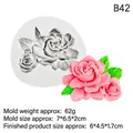 White silicone rose flower mold for DIY fondant and candles with dimension details - 1#B42 Rose / Gray