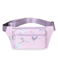 Fashionable purple Oxford waist bag for women featuring letter prints and adjustable strap - Purple