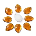 Amber pear-shaped acrylic rhinestones for sewing with double-hole flatback for DIY crafts - 13x18mm Amber 50pcs/Pack