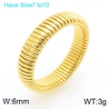 Anillo de espiral dorado minimalista de acero inoxidable para hombre y mujer - US 7 / 6mm Dorado