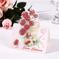Biglietto d'auguri Love Letters con rose rosse e illustrazione di cassetta delle lettere - Lettere d'Amore (Cassetta delle Lettere/Rose Rosse)