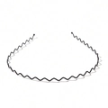 Minimalist black wavy metal headband with thin wave design for versatile styling - Small Wavy / Black