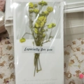 Especially for You greeting card with a yellow dried flower bouquet in transparent pouch - Yellow Babysbreath