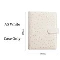 White A5 ostrich pattern leather binder cover with snap closure size 235x180mm - A5 White (Cover Only)