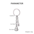 Detailed specs of stainless steel keychain with lucky bag and lock pendants with dimensions - Silver Small Lock Luck Bag Style (KY1279-Z)
