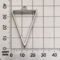 Silver inverted triangle geometric alloy pendant frame 38x23mm for DIY jewelry - Triangle (10480) / 25x39mm / White K/Silver