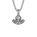Nordic Viking Odin axe necklace in stainless steel with Mjölnir and Valknut symbol - Thor's Hammer with Valknut Style