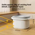 White 3kg airtight pet food storage container with grey lid for dogs and cats - Small (3kg) / Grayish White