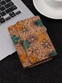 Bohemian cork wallet for women featuring colorful daisy prints and a zip closure - Short Tri-fold Style C