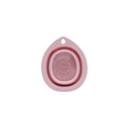 Pink silicone makeup brush cleaning bowl with textured surface and hanging hole - Water Drop / Pink