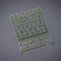 Self-adhesive 3D cartoon alphabet nail art stickers in metallic green finish, JX-146 - Green Gold