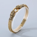 Retro armband met dubbele slangenkop van 18K goud verguld roestvrij staal - 18cm / Goud