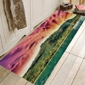 Absorbent flannel long floor mat with sunset mountain landscape print for indoor decor - 40x60cm / Sunset Island (Style 3)