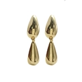 Elegante goldene Tropfenohrringe mit doppeltem Wassertropfen-Design und Hochglanz-Finish - Gold