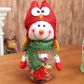 Christmas snowman plush candy jar with knitted hat and colorful sweets inside - Large Snowman