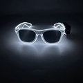 LED light up party glasses with white glow wire and black battery control box - Wireless Style / White