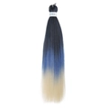 Extension de cheveux Easy Braid 26 pouces avec dégradé de couleur noir bleu à blanc - Ombré Noir vers Bleu vers Blanc (FR-32)