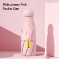 Pink pocket umbrella with 6 ribs, UV UPF50+ protection, and compact windproof design - Midsummer Pink (Double Keel)
