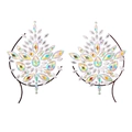 Detailed view of iridescent acrylic rhinestones for body and chest party decoration - Pattern 102