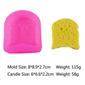 Detailed view of pink silicone toast mold with dimensions for DIY wax candle making - Toast Slice-50-2654-A