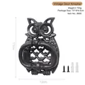 Vintage owl door knocker in cast iron finish with 17cm height and mounting screws - Bronze