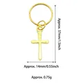 Detailed view of golden cross charm with dimensions 37mm by 14mm for DIY hair jewelry - Cross